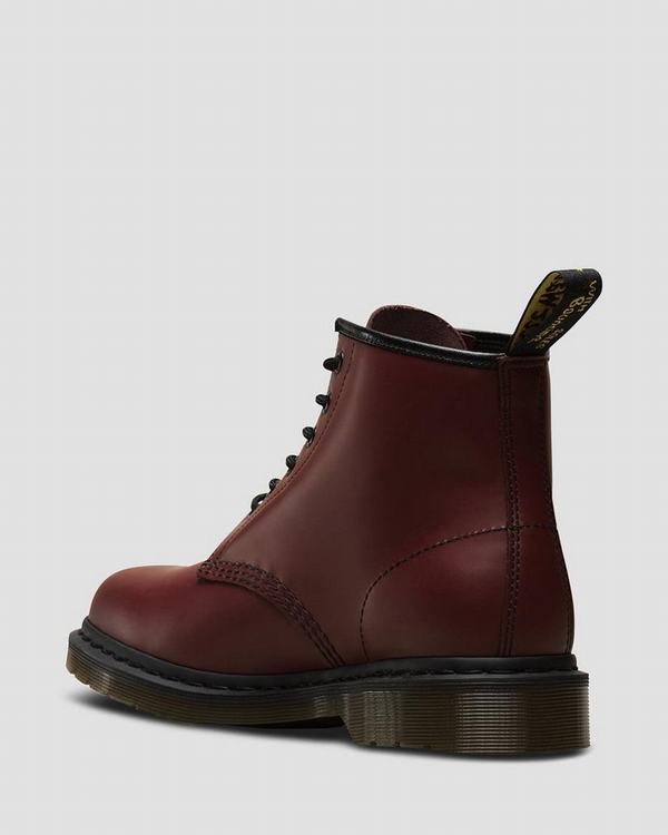 Dr Martens Dámské Kotníkové Boty 101 Smooth Červené, CZ-674123